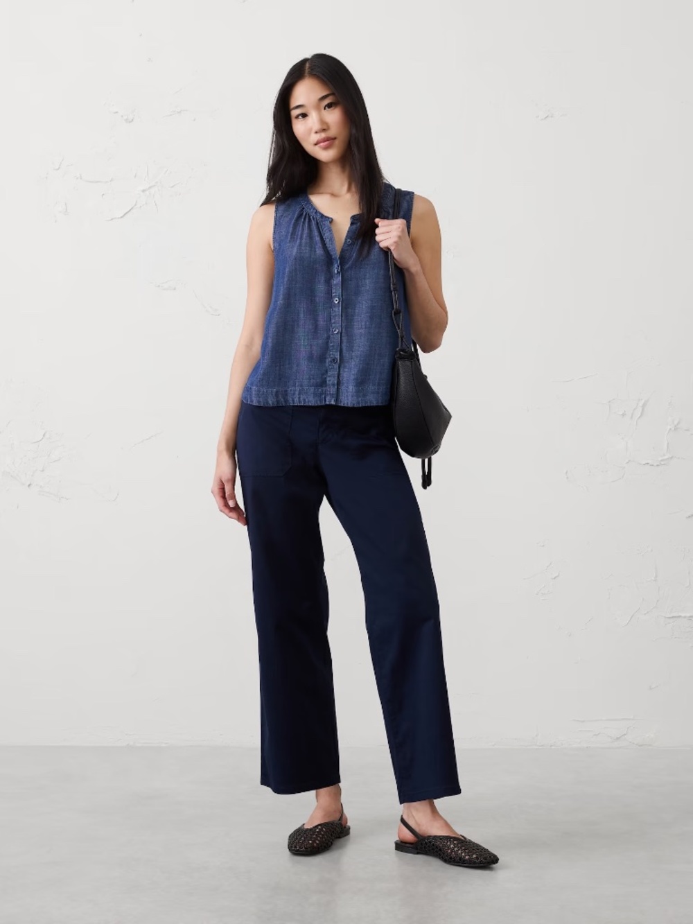 NWT Banana Republic Straight High-Rise Utility Pants // Navy